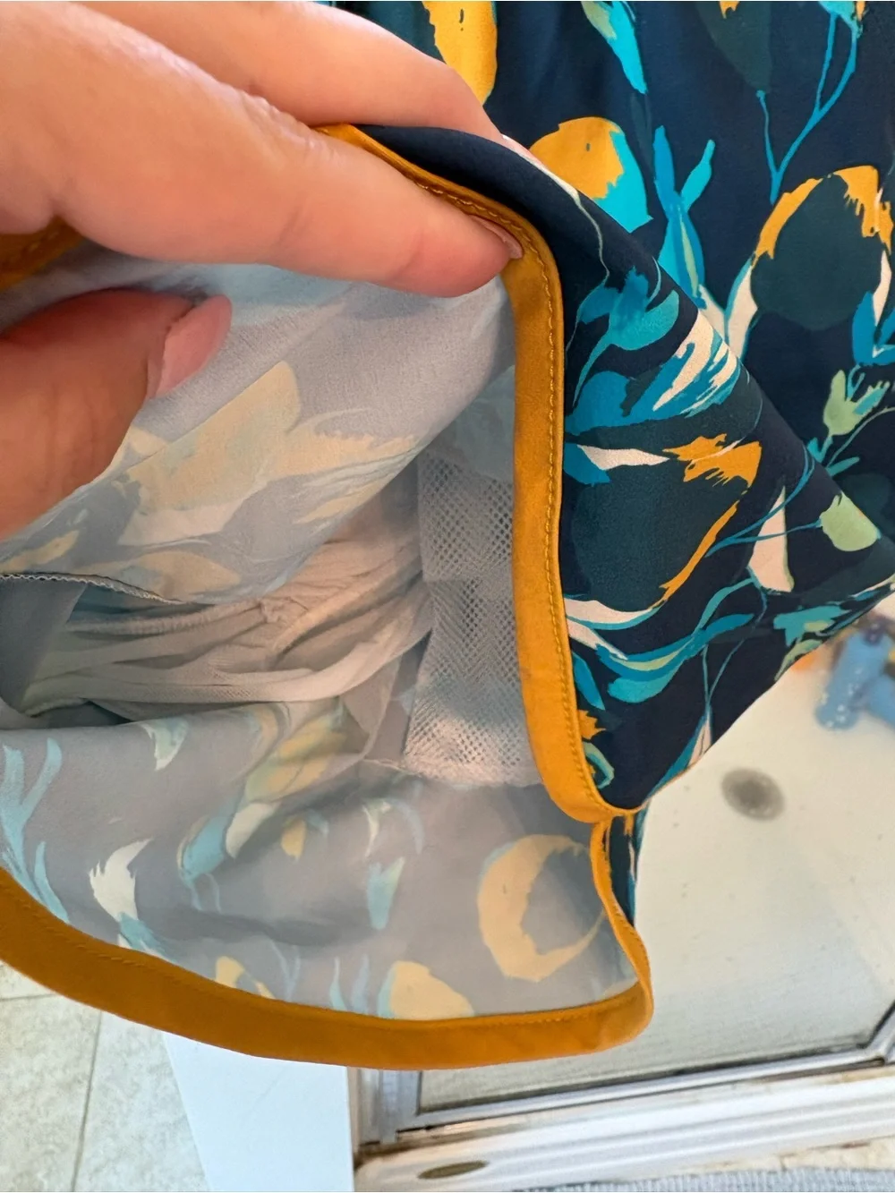Maamgic Men's XS Swim Trunks Navy Floral Print Lined Quick Dry Board Shorts